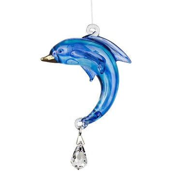 One Coast Decor Sapphire Dolphin, Seahorse or Coral Fish Sun catchers-Rainbow Makers!  Hand Made with Swarovski Crystal